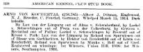 Arno von Kochertal&#x27;s AKC registry entry and pedigree