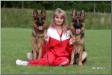 Eva and her sister Greta with the owner