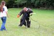 Surprise attack on handler. 