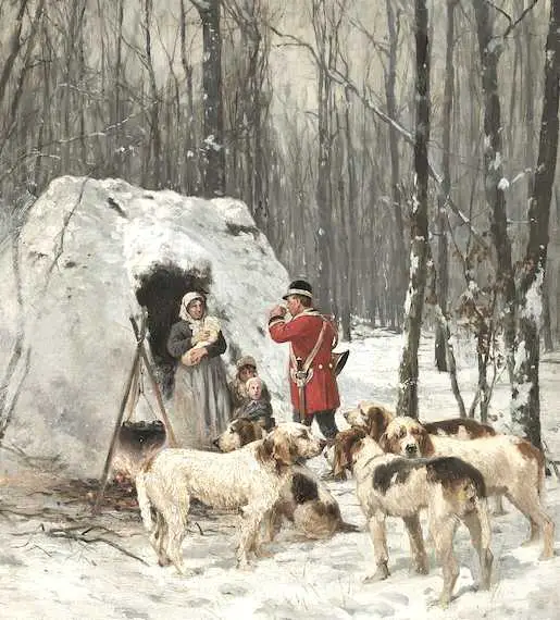 Jagdszene im Winter (c.1887) [Charles Oliver de Penne's]