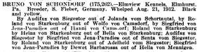 Bruno von Schondorf's AKC registration entry and pedigree